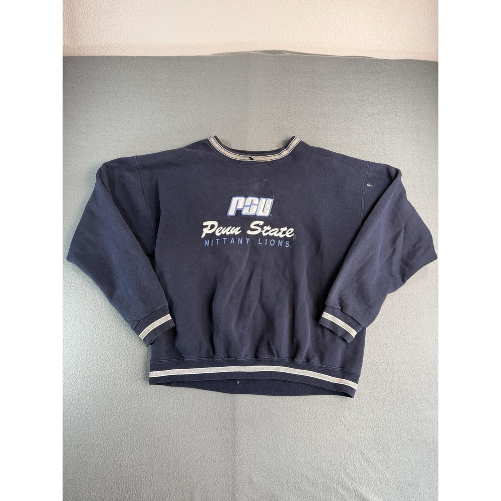 VTG Penn State Nittany Lions Sweatshirt Mens XL Blue NCAA Football Team Edition